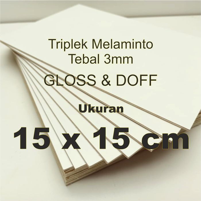 Plywood Melaminto 3mm 15 x 15 cm Gloss / Doff
