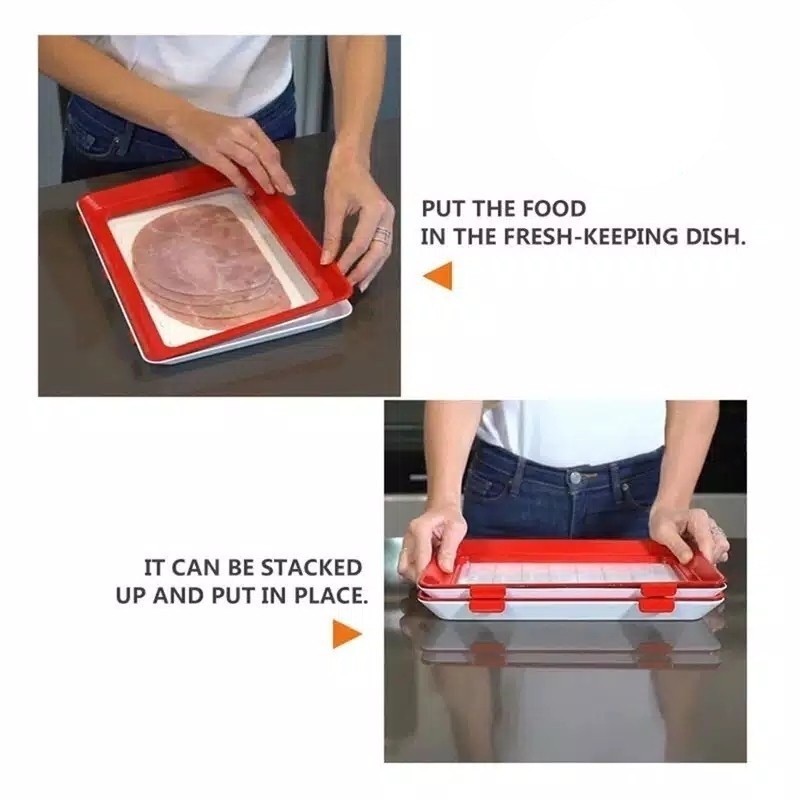 Nampan Vacuum - Rak Kulkas Vacuum Tray Sealer Food Preservation Tray