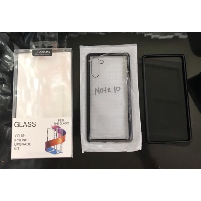 Case Magnet Samsung Galaxy Note 10 Magnetic Glass Case Bening Likgus