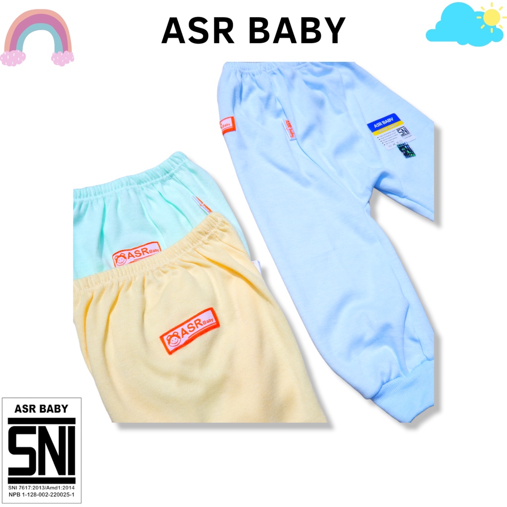 SETELAN BAJU BAYI PANJANG CELANA PAMPERS KATUN DOUBLE USIA 3-20 BULAN POLOS ASR BABY SNI