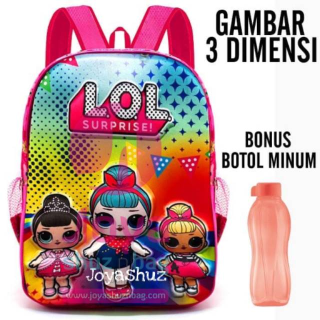 Tas Sekolah Anak Karakter 3 Dimensi / Tas Ransel LOL Surprise / Tas Anak Frozen / Tas My Little Pony