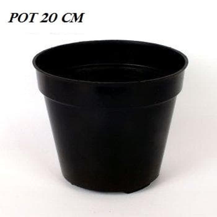 Pot Bunga Plastik 20Cm Pot Hitam Pot Tanaman Pot Plastik 20