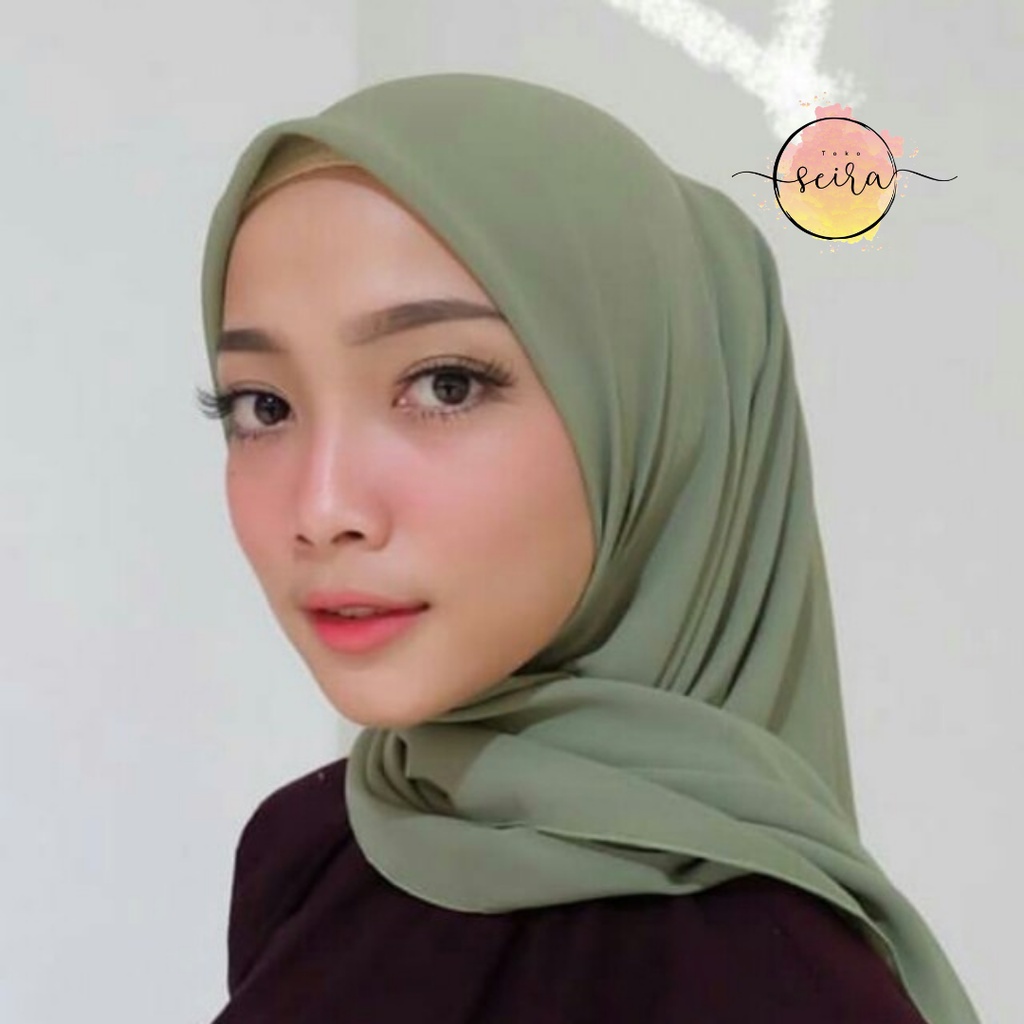 [BISA COD] Bella Square Hijab Segiempat / Kerudung Segi Empat Bella Square / Jilbab Segiempat Bela (Kain Tebal Adem Tidak Menerawang)-Moss Green