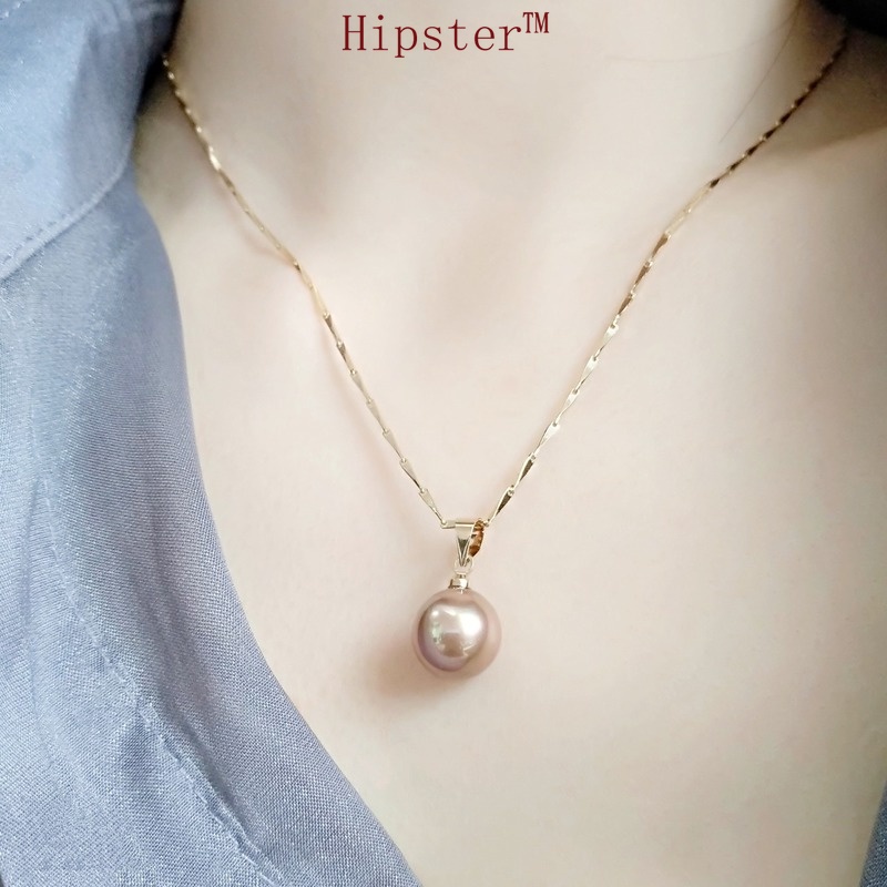 Retro Elegant Natural Freshwater Pearl Pendant Rose Gold Necklace