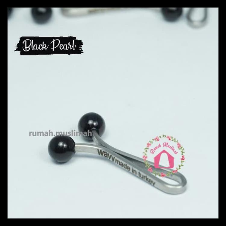 100% TERMURAH KLIP HIJAB TURKEY BLACK PEARL WAVY CLIP JEPIT JILBAB TURKI KLIPS ORI 100% TERMURAH