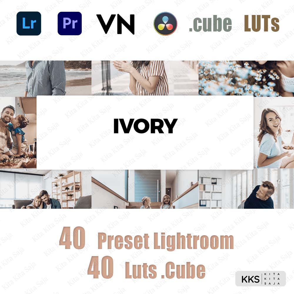 Jual 40 Preset Video & Foto Android, IOS & PC Ivory Premium LUTs VN