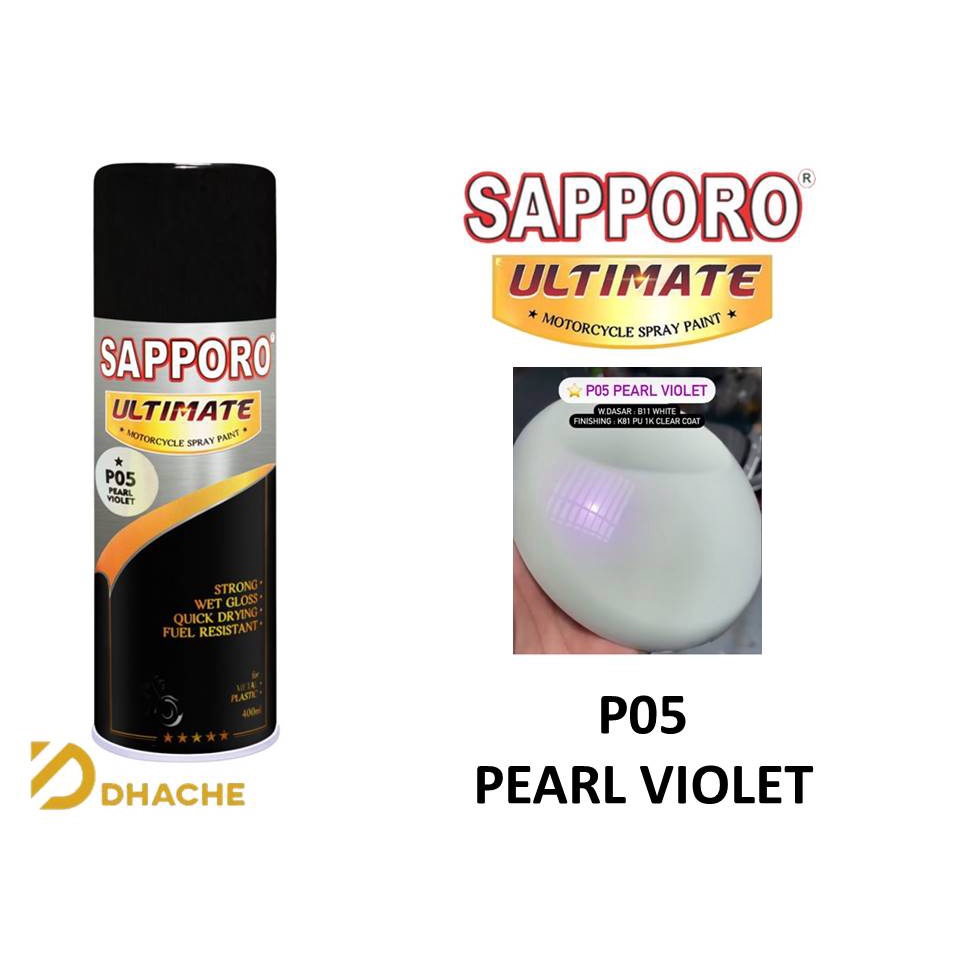 Sapporo Ultimate P05 Pearl Violet Pearl Series / Cat Spray Semprot Aerosol Terbaik