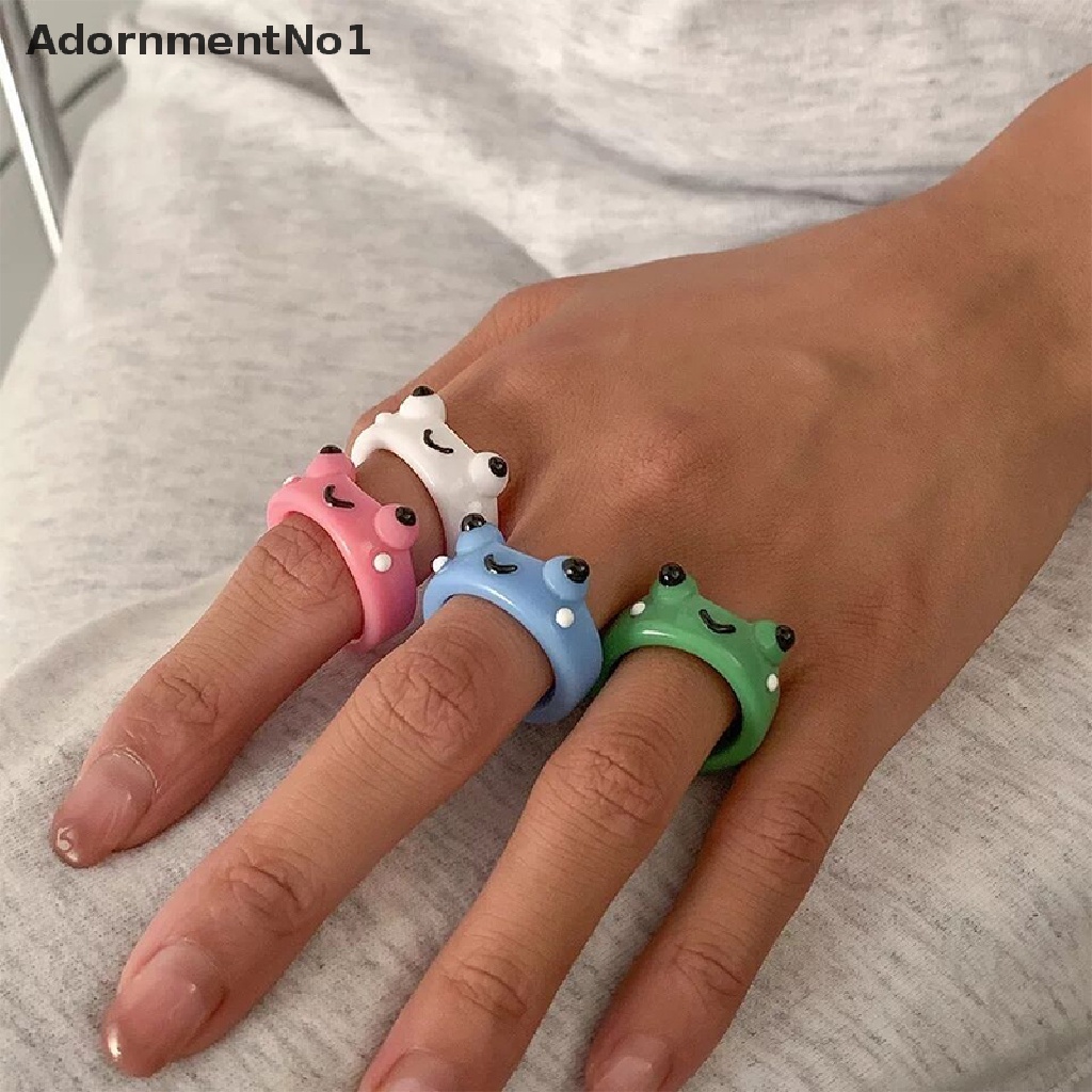 (AdornmentNo1) Cincin Motif Kartun Hewan Katak / Ayam / Katak / Katak / Kelinci / Kelinci / Beruang / Kelinci / Kelinci / Beruang