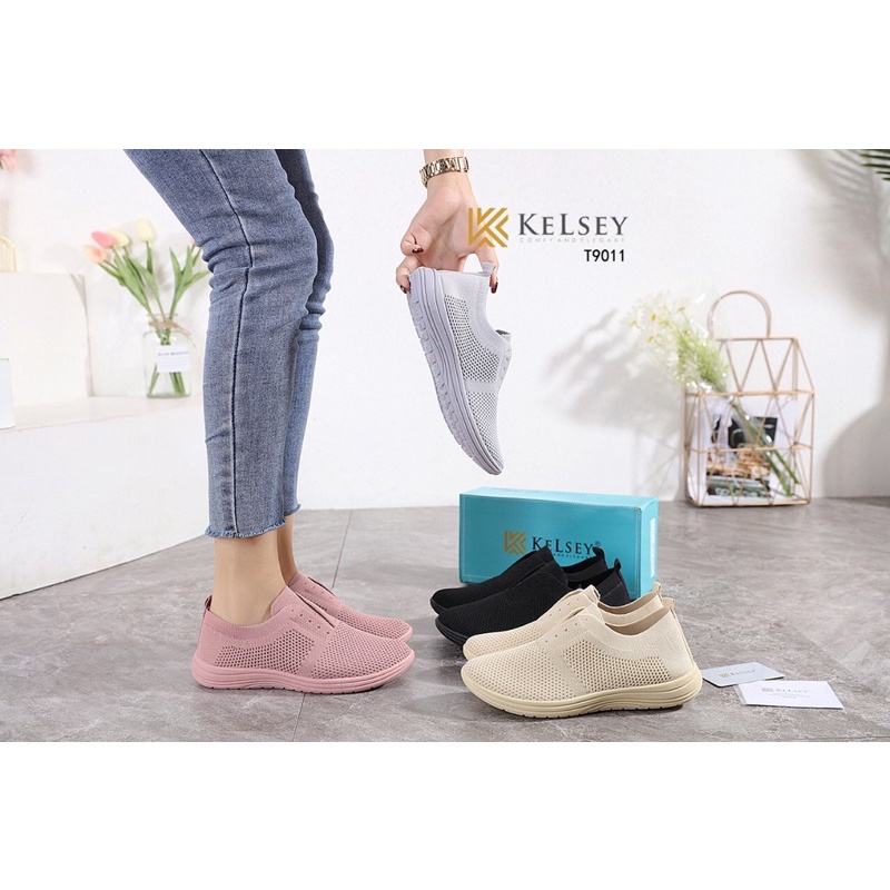 Kelsey Sepatu Flyknit Flat Shoes Wanita T9011 Sepatu Flat Wanita