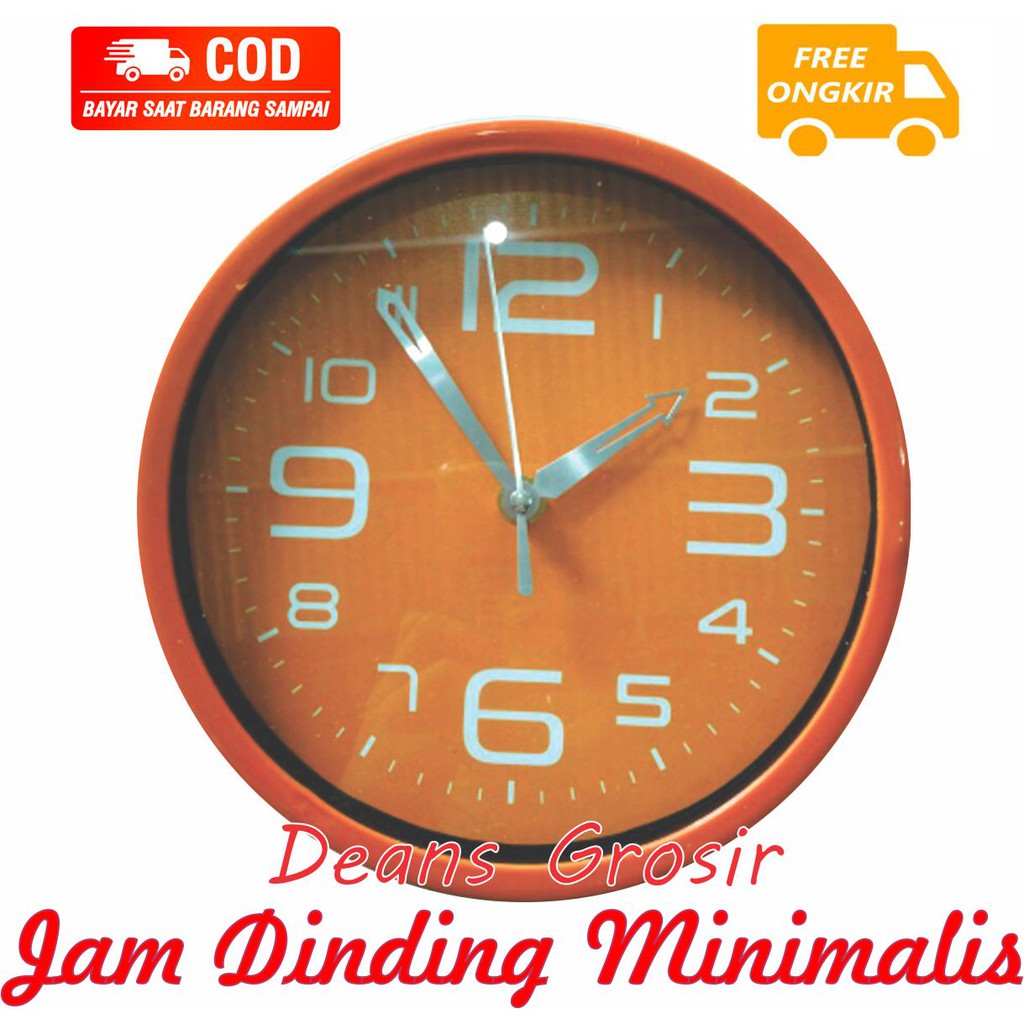 Jam Dinding Wall Clock Minimalis Modern Elegan Dekorasi Hadiah Kado Ulang Tahun Murah Warna Orange Shopee Indonesia