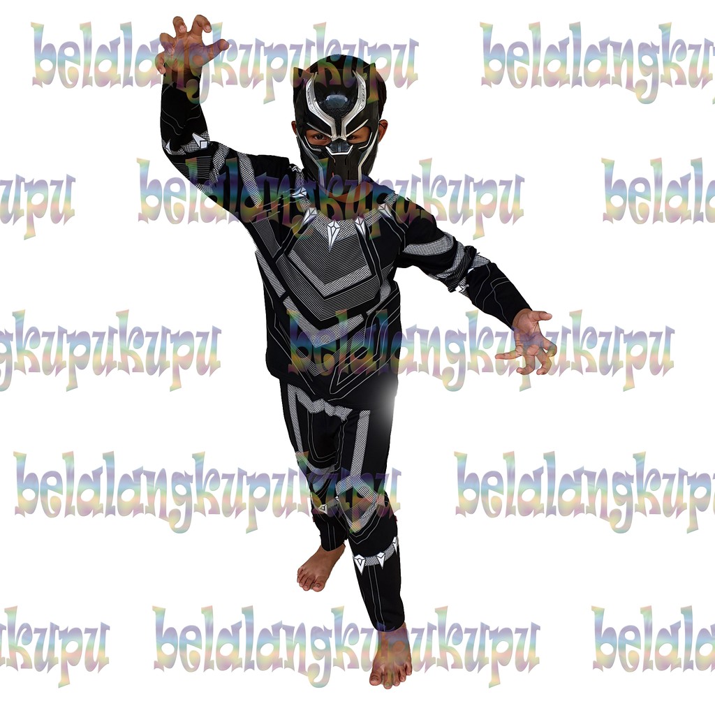 Baju Anak Kostum Topeng Superhero Kucing Hitam