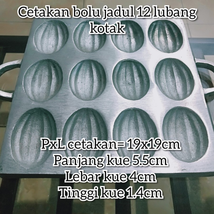 Cetakan Bolu kering /  bolu bunga / 12 lubang /cetakan plemben/ bolu blimbing BONUSAN Sotil Mini