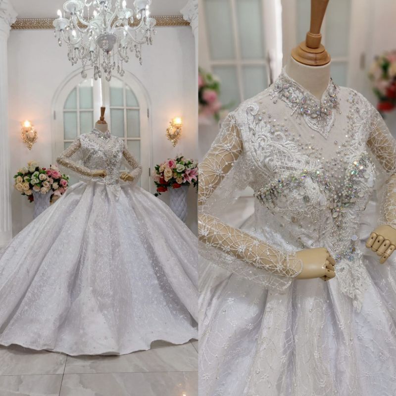 GAUN PENGANTIN BARBIE MEWAH BEREKOR MODERN//GAUN WEDDING BARBIE BELIMBING BUSA