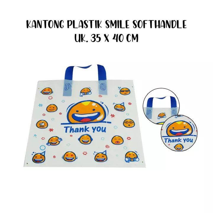 Kantong Plastik Smile Softhandle Ukuran 35 Cm (1 Pack)