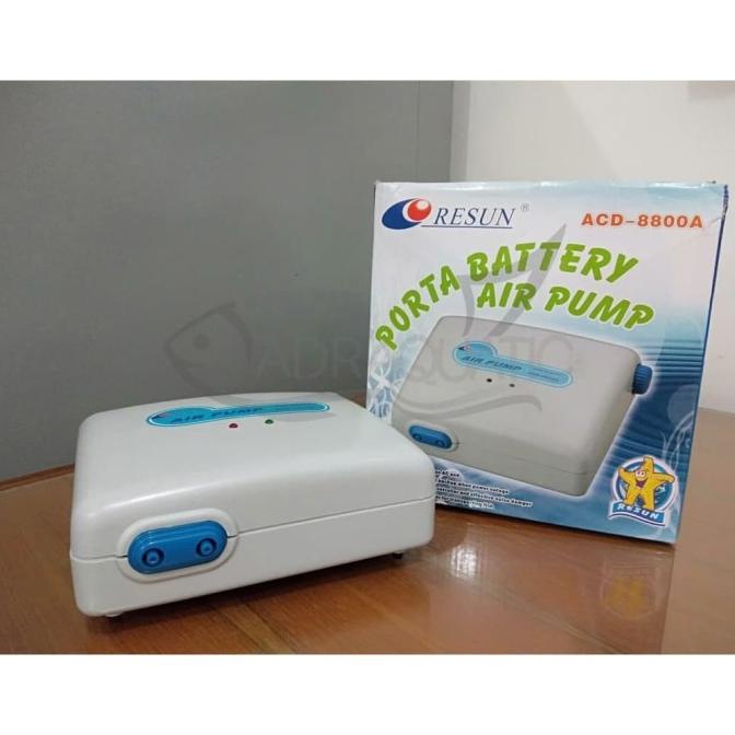RESUN ACD-8800A PORTA BATTERY AIR PUMP POMPA UDARA AERATOR AQUARIUM adr4q Murah