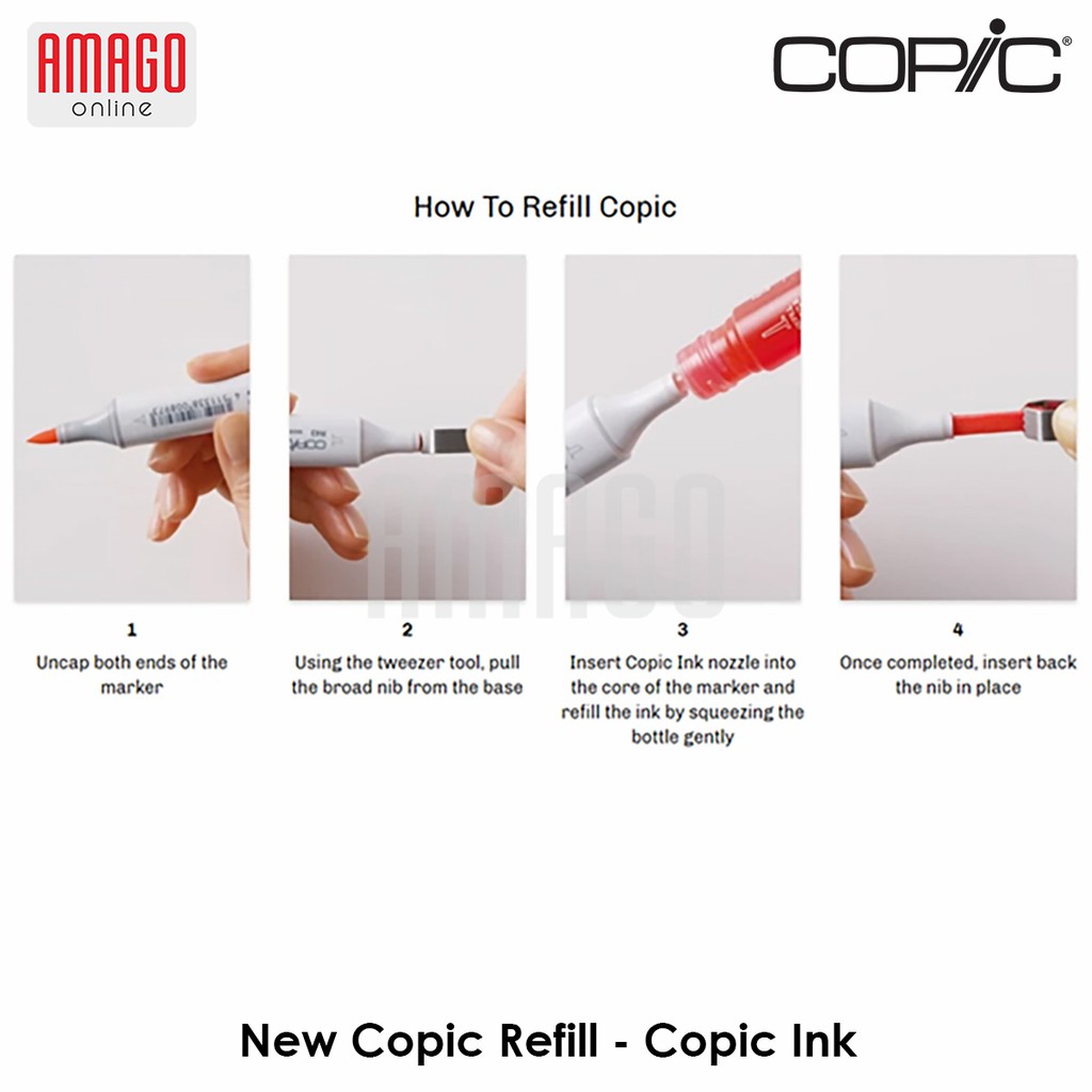 COPIC Ink Refill CIK - Tinta Isi Ulang Copic Model Baru - 12 ml - Harga Satuan - Warna Tulis di Catatan
