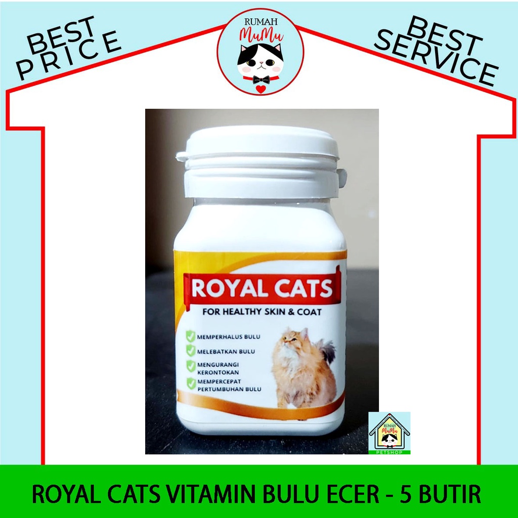 VITAMIN ROYAL CATS UNTUK BULU KUCING ATASI RONTOK ECER PER 5 PCS