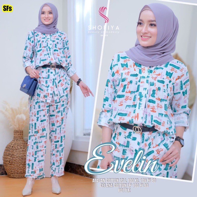 EVELIN SET - SETELAN GAMIS WANITA MUSLIMAH TANPA JILBAB SYARI ORIGINAL BY SHOFIYA (COD)