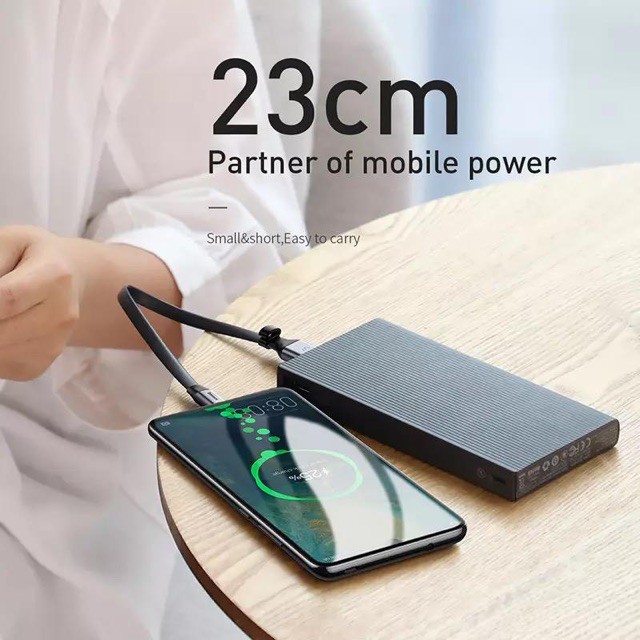 23CM CABLE POWERBANK TYPE-C or LIGHTNING ORIGINAL suit Charging Data Transmission