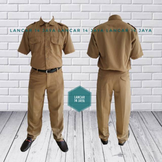 AGEN Seragam PNS Seragam Pemda Pria Khaki tua Baju Pdh Pegawai Negeri Dinas Pemerintah Baju Guru