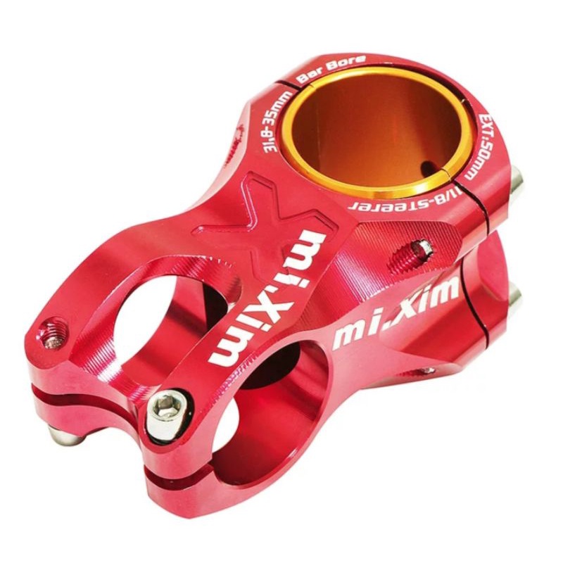 Mixim Stem Sepeda Size 31.8mm Panjang 50mm Handlebar Stem Sepeda AM XC DH Merah