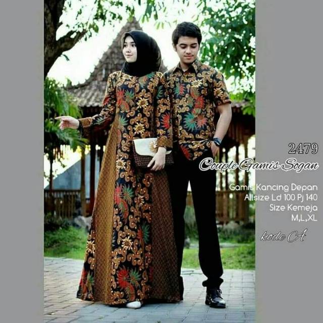 Couple batik gamis, baju pasangan batik