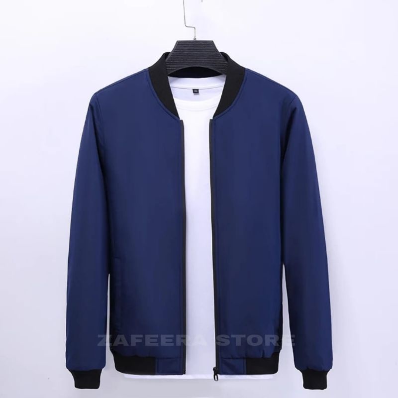 Jaket Bomber Pria/Jaket Zafeera Store/Jaket Premium/Jaket Pria Trendy/Jaket Polos wol/Jaket Hitam Fu
