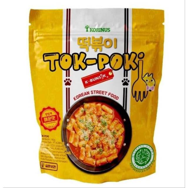 Korinus Tok-poki tteokbokki k-bunsik kue beras Korea 140 gram