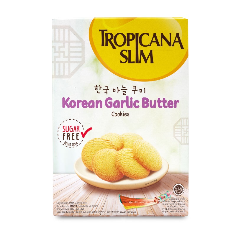 TROPICANA SLIM Korean Garlic Butter Cookies Box 100 Gram