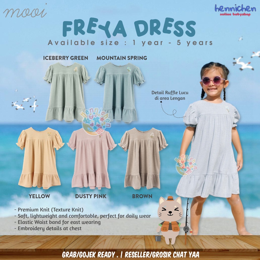 PROMO 7.7 PROMO BAJU LEBARAN MURAH MOOI FREEYA / FREYA DRESS DRESS ANAK PEREMPUAN FASHION ANAK PEREMPUAN 1-5 Tahun