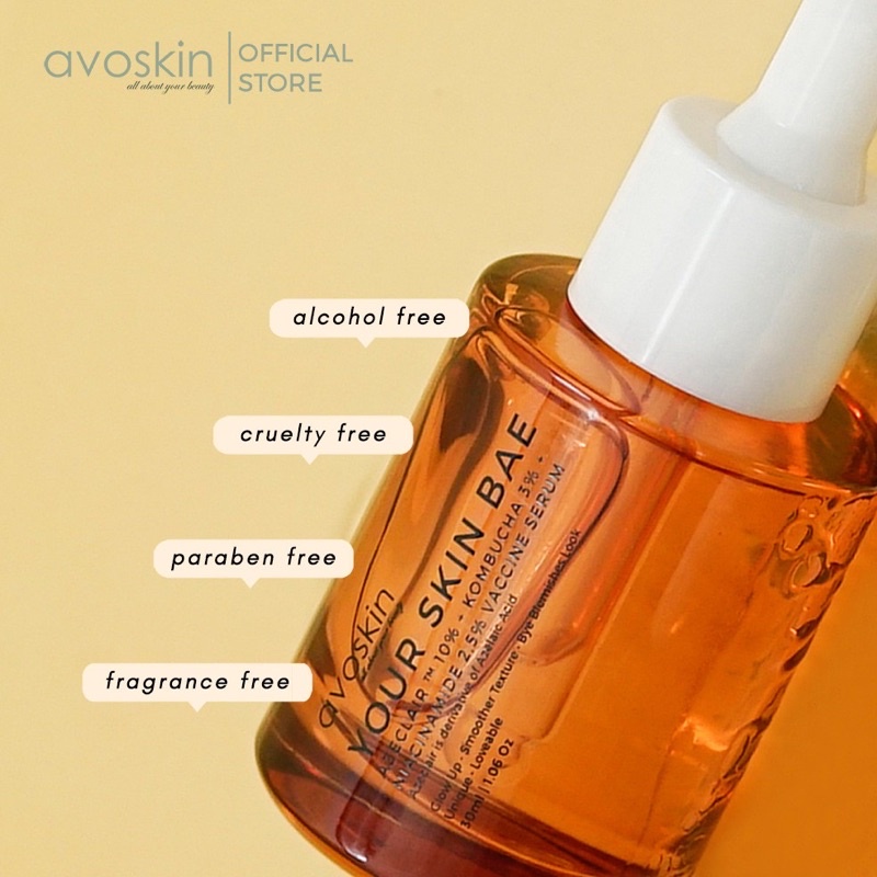 AVOSKIN Your Skin Bae SERUM Azeclair 10% + Kombucha 3% + Niacinamide 2,5% Vaccine Serum 30ml BPOM