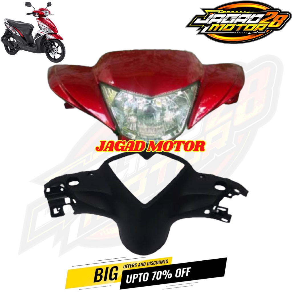 Batok Depan Belakang Plus Lampu Mio J Merah / Batok Depan Belakang Mio J Merah + Lampu / Batok Kepala Depan Belakang Plus Reflketor Lampu Depan Mio J Merah / Batok Kepala Depan Belakang Mio J Merah Set Reflektor Lampu Depan