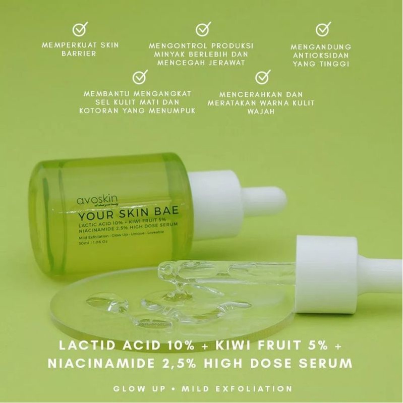 Avoskin Your Skin Bae Lactid Acid 10%+Kiwi Fruit 5% + Niacinamide 2,5% High Dose Serum