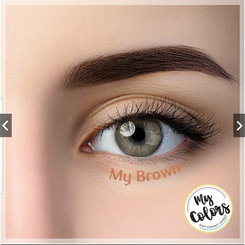 SOFTLENS MINUS DAN NORMAL OMEGA MY COLORS BROWN 15mm (0.00 sd -6.00) GRATIS TEMPAT SOFLEN