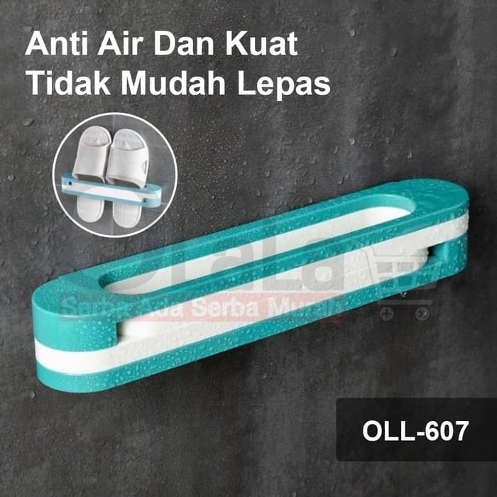 Rak Sandal Tempel Dinding 3 In 1 / Rak Sepatu Tempel / Rak Penyimpanan Tempel - Rak Sendal Gantung Tempel Keramik Kaca - Rak Sendal Gantung Lipat - Rak Slipper Trendy Bisa 3 Sendal