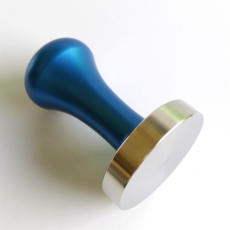 Tamper Kopi Espresso 51mm Stainless Steel Chrome Plated Warna Biru