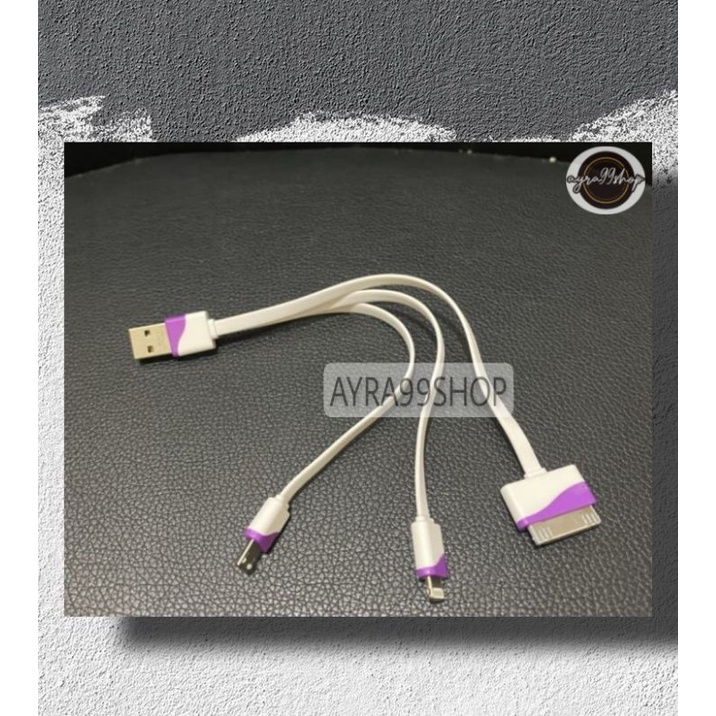 Kabel Data 3 In 1 Micro iPhone 4 5G Samsung Oppo Vivo Xiamoi Realme