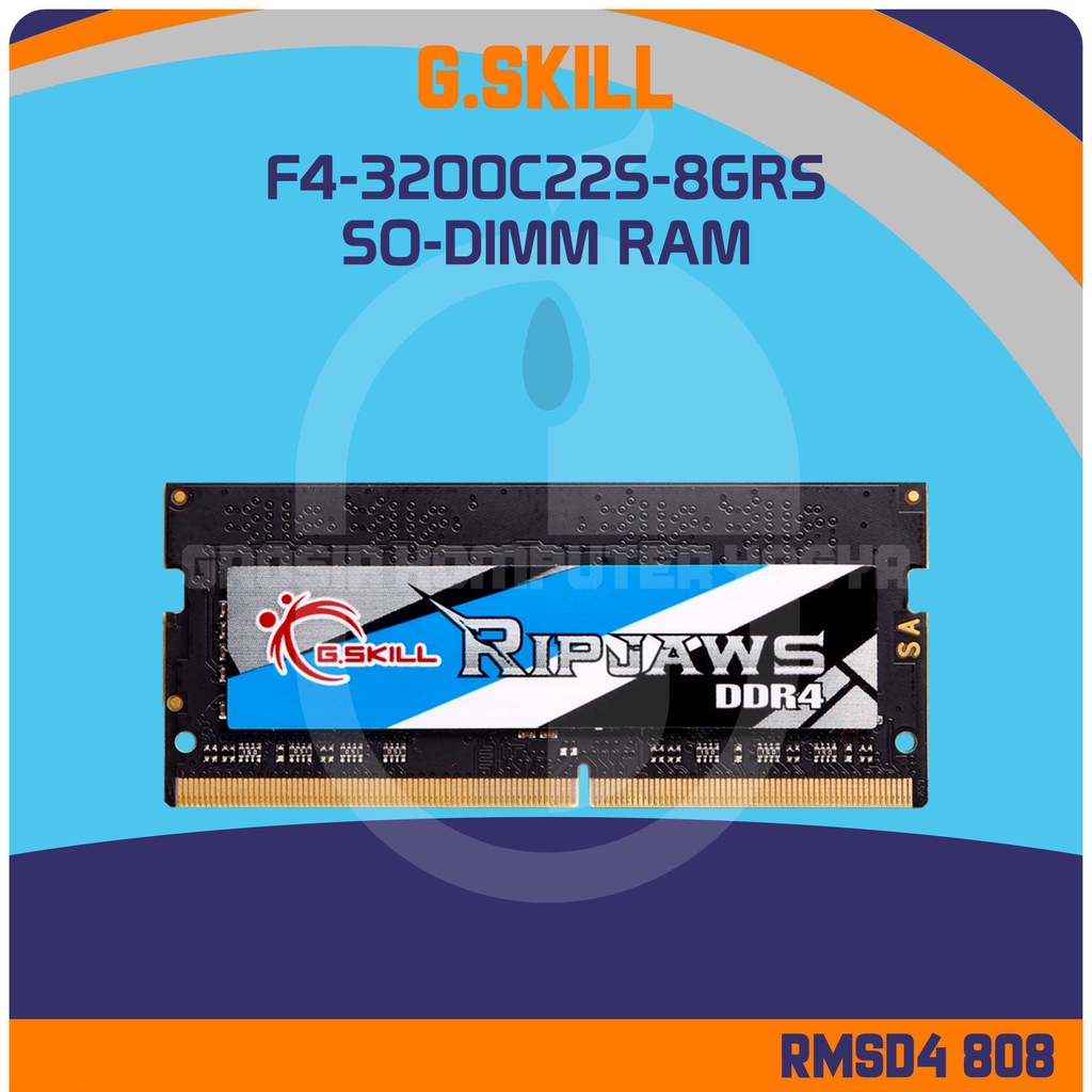 G.Skill Ripjaws F4-3200C22S-8GRS 8GB DDR4-3200 1.20V SO-DIMM RAM