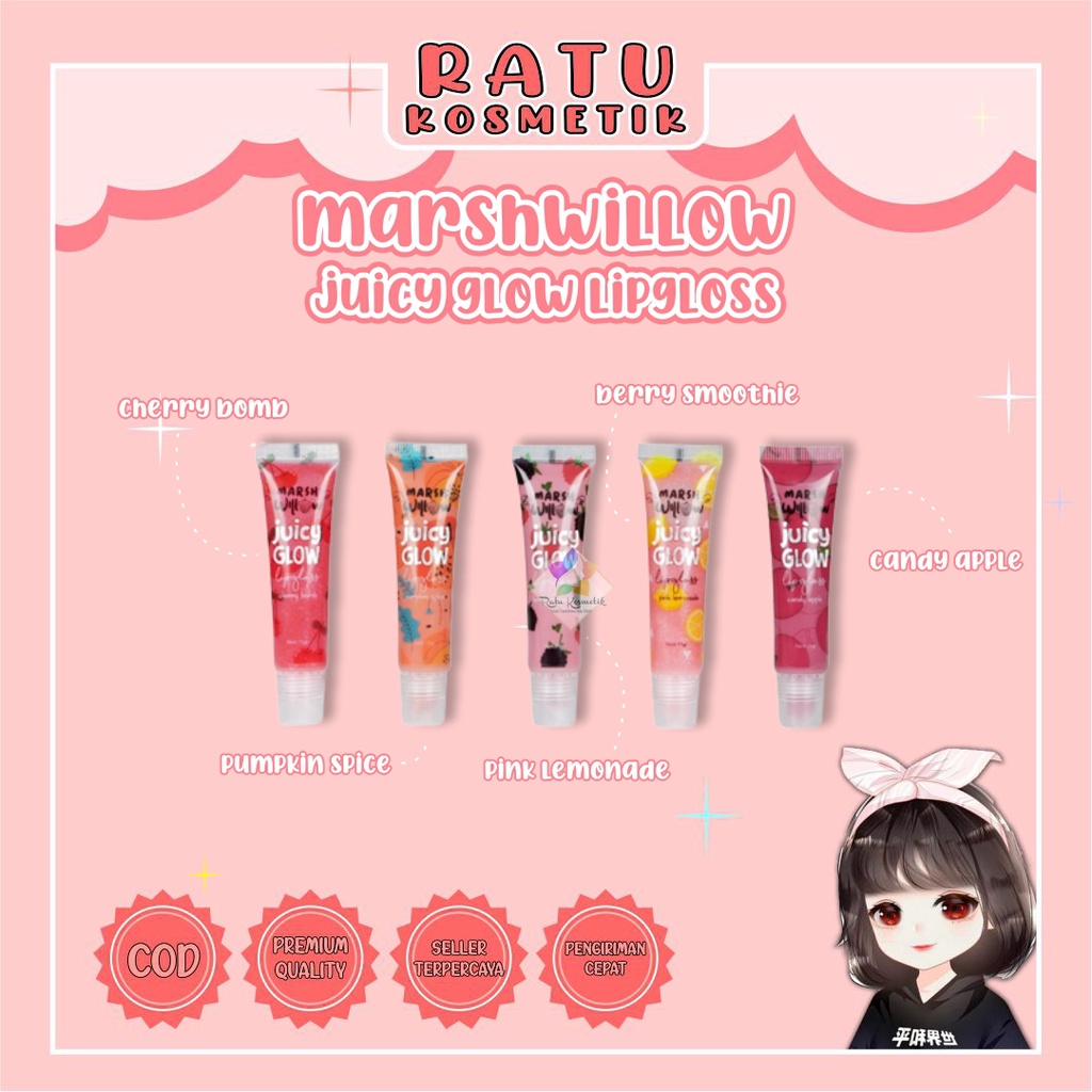 ❤ RATU ❤ Marshwillow Juicy Glow Lip Gloss | Lip Gloss Marshwillow BPOM✔️