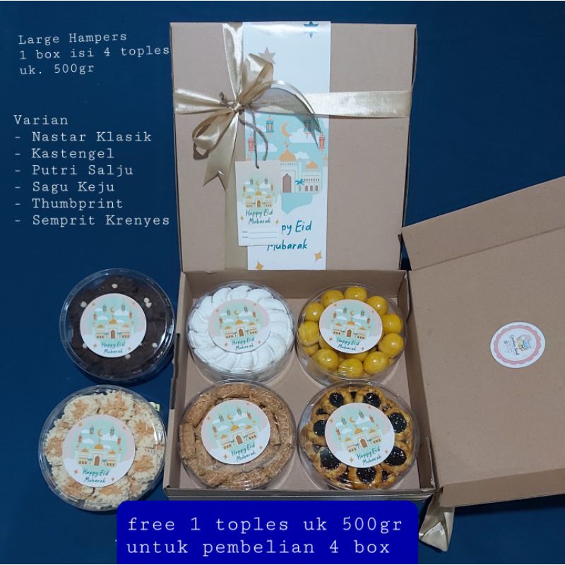 

Hampers Lebaran kue kering toples uk 500gr