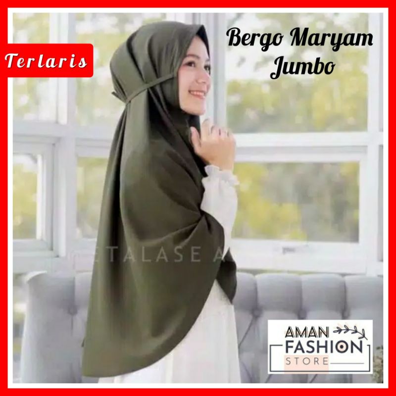 Jilbab Jumbo XL Bergo Maryam  KHIIMAR JUMBO TALI SYARI BERGO DIAMOND JILBAB Bisa COD