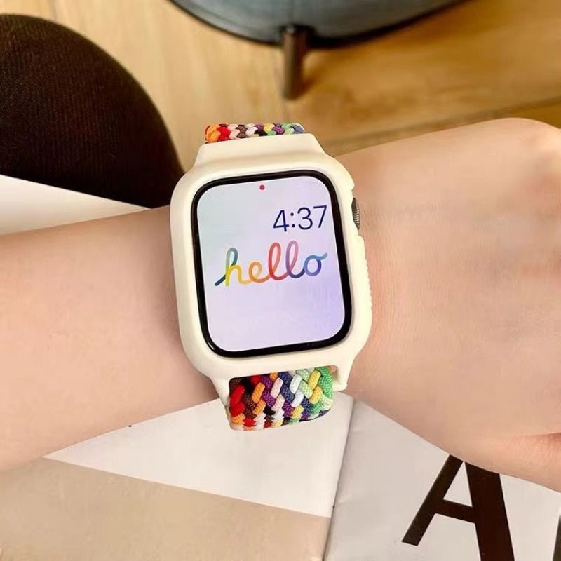 Strap Apple Watch Nylon Case Tali Jam Apple Watch Series 7 SE 6 5 4 3 2 1