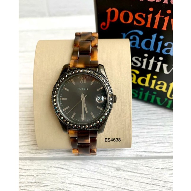 Jam Fossil Scarlette Mini Three-Hand Date Tortoise Acetate Watch
ES4638 Original New with Tag