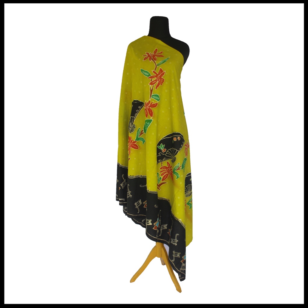 Bahan Batik, Kain Batik Tulis Motif Kipas Asli | Warna Kuning