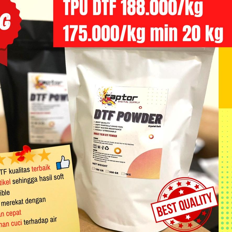 

Powder Lem Bubuk DTF melt TPU DTF Powder Crystal Soft PET Film 1 KG ツ