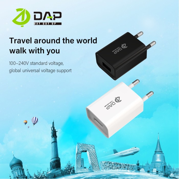 Adaptor Charger Single USB 1 A DAP D-AT6 - SATUAN ECER -