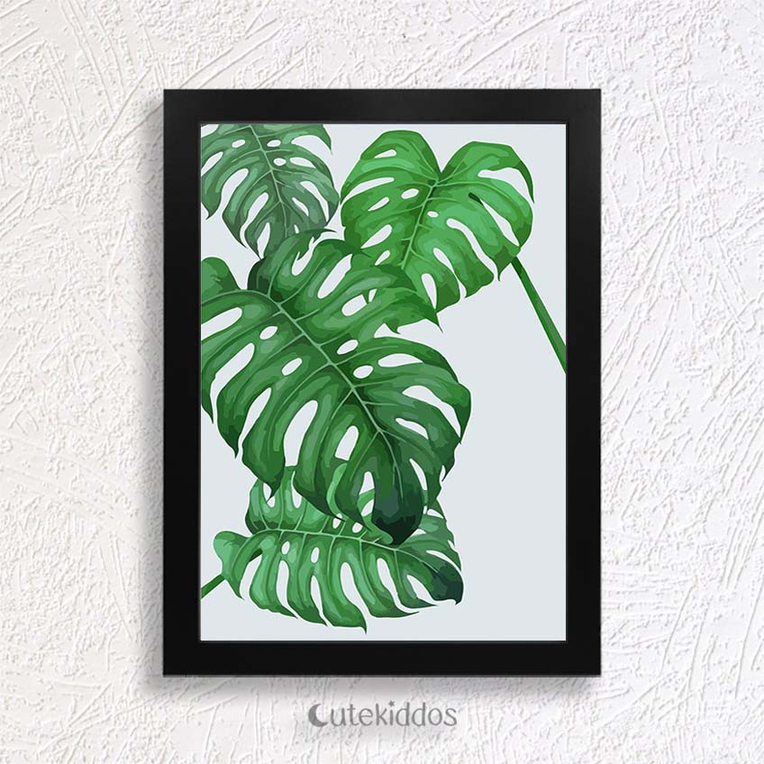  Hiasan  Dinding Unik Daun Monstera 3 Pigura Home decor 