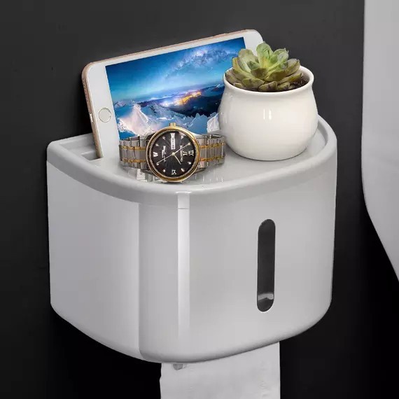 

MURAH tempat tissue toilet tempel dinding serbaguna - Abu-abu