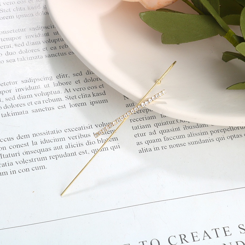 Anting Tindik Hias Permata Berlian Gaya Korea Untuk Wanita