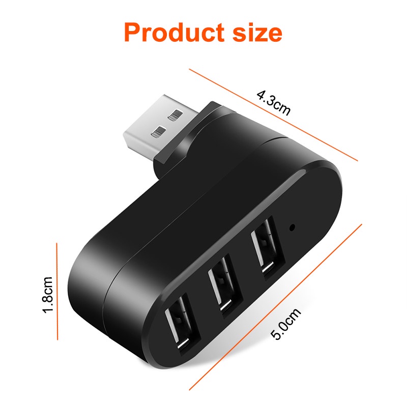 Hub Splitter 3 Port Usb 2.0 Kecepatan Tinggi Untuk Komputer / Laptop